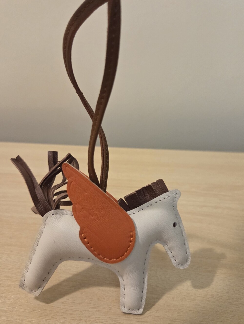 Charms - Mille Bags White Leather, Brown And Orange Wing -